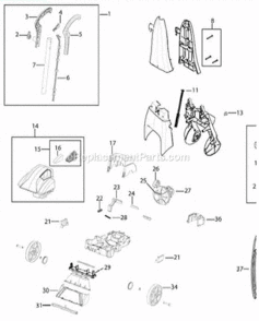 Page A Diagram and Parts List for 1960-3  Bissell Carpet Cleaner