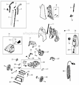 Page A Diagram and Parts List for 2070  Bissell Carpet Cleaner