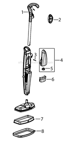 Page A Diagram and Parts List for 21H6  Bissell Steamer