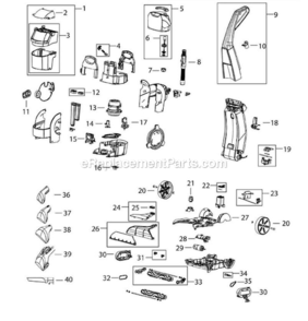 Part Location Diagram of B-203-6688 Bissell Geared Brush Belt (left Side)