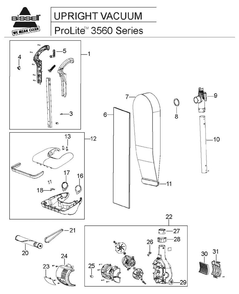 Section 1 Diagram and Parts List for 35612  Bissell Hand Vacuum