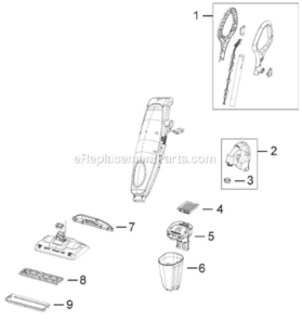 Part Location Diagram of B-203-6705 Bissell Filter-Washable