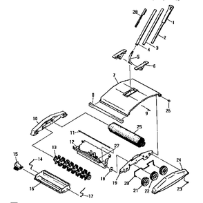 Bissell Carpet Sweeper Diagram and Parts List for 2600 1995 Bissell Upright Vacuum