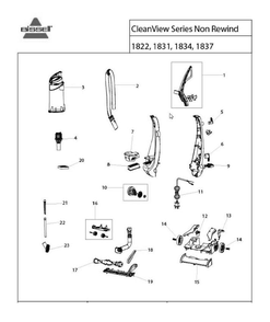 Section 1 Diagram and Parts List for 1834  Bissell Hand Vacuum