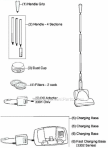 Page A Diagram and Parts List for 3300  Bissell Upright Vacuum