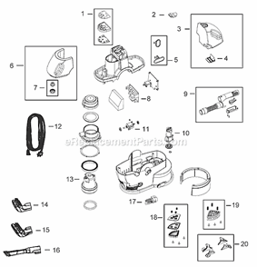 Page A Diagram and Parts List for 33N8  Bissell Carpet Cleaner