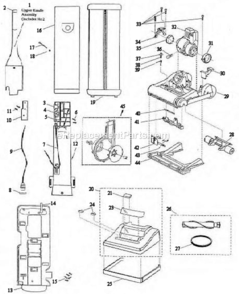 Page A Diagram and Parts List for 3511-3  Bissell Upright Vacuum