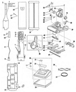 Page A Diagram and Parts List for 3520-4  Bissell Upright Vacuum