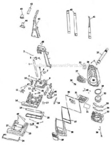 Page A Diagram and Parts List for 3554  Bissell Upright Vacuum