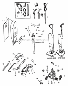 Page A Diagram and Parts List for 3560  Bissell Upright Vacuum