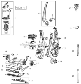 Page A Diagram and Parts List for 3583  Bissell Upright Vacuum