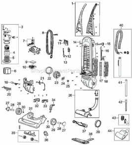 Page A Diagram and Parts List for 3594  Bissell Upright Vacuum
