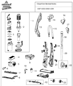 Part Location Diagram of 1600762 Bissell Container