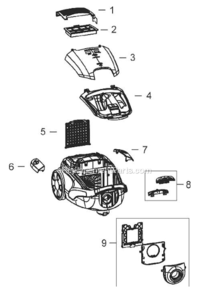 Page A Diagram and Parts List for 42Q8C  Bissell Canister Vacuum