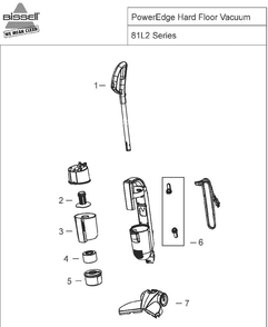 Section 1 Diagram and Parts List for 81L28  Bissell Hand Vacuum