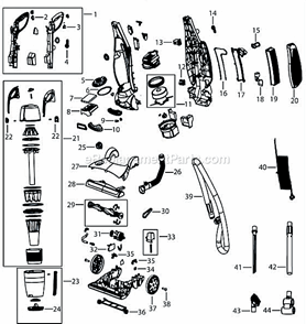 Page A Diagram and Parts List for 50C9  Bissell Upright Vacuum