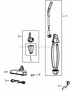 Page A Diagram and Parts List for 53Y8  Bissell Upright Vacuum