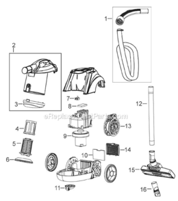 Page A Diagram and Parts List for 59G4  Bissell Upright Vacuum