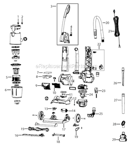 Page A Diagram and Parts List for 59G9  Bissell Upright Vacuum