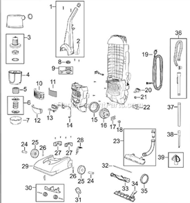 Page A Diagram and Parts List for 6579-3  Bissell Upright Vacuum