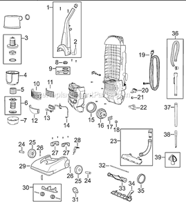 Page A Diagram and Parts List for 6584  Bissell Upright Vacuum