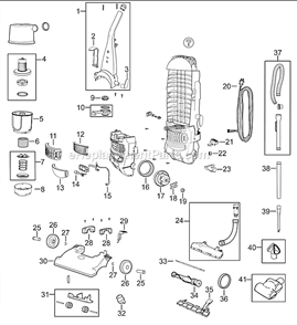 Page A Diagram and Parts List for 6596  Bissell Upright Vacuum