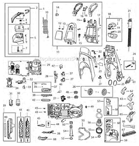 Part Location Diagram of B-203-6685 Bissell End Cap W/edge Brushes-rt & Lt