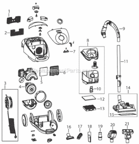Upright Vacuum Diagram and Parts List for 66T6  Bissell Upright Vacuum