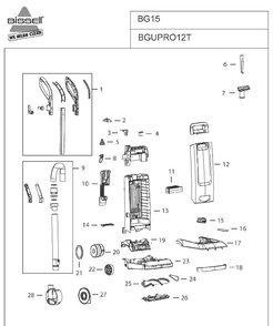 Section 1 Diagram and Parts List for BG15  Bissell Hand Vacuum