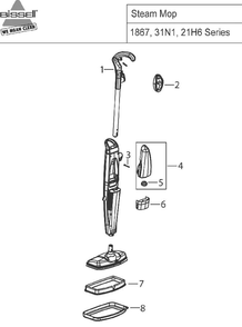 Section 1 Diagram and Parts List for 21H68  Bissell Hand Vacuum