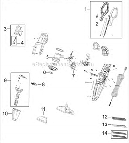 Page A Diagram and Parts List for 7340  Bissell Upright Vacuum