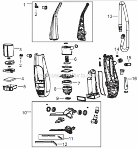 Page A Diagram and Parts List for 76T8  Bissell Upright Vacuum