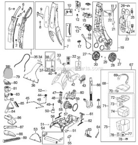 Page A Diagram and Parts List for 7950-Y  Bissell Upright Vacuum