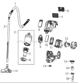 Page A Diagram and Parts List for 80Q2  Bissell Canister Vacuum