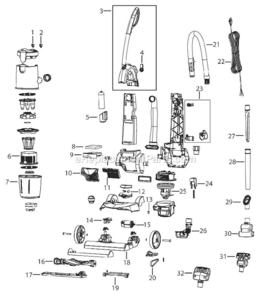 Page A Diagram and Parts List for 81M9  Bissell Upright Vacuum