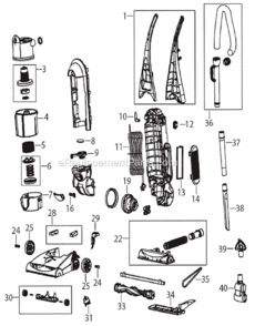 Page A Diagram and Parts List for 82H  Bissell Upright Vacuum