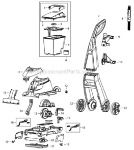 Page A Diagram and Parts List for 8852  Bissell Carpet Cleaner