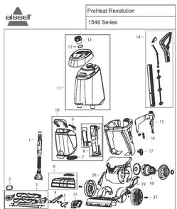 Section 1 Diagram and Parts List for 1548 1550  1551 Bissell Hand Vacuum