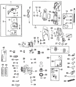 Page A Diagram and Parts List for 8960  Bissell Carpet Cleaner