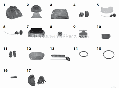 Page A Diagram and Parts List for 9300-2  Bissell Upright Vacuum