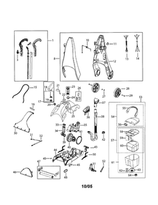 Upright Deep Cleaner Diagram and Parts List for 1620  Bissell Upright Vacuum