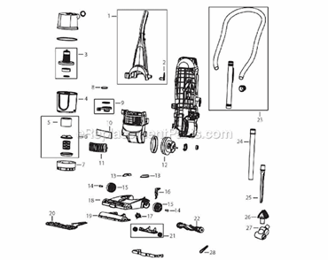 Page A Diagram and Parts List for 98N4  Bissell Upright Vacuum