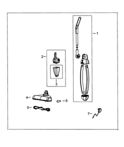 Vacuum Assembly Diagram and Parts List for 75Q3T  Bissell Upright Vacuum