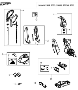 Section 1 Diagram and Parts List for 2084  Bissell Hand Vacuum