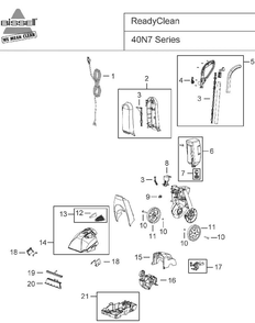 Section 1 Diagram and Parts List for 40N7T  Bissell Hand Vacuum