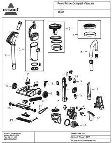 Section 1 Diagram and Parts List for 2112  Bissell Hand Vacuum
