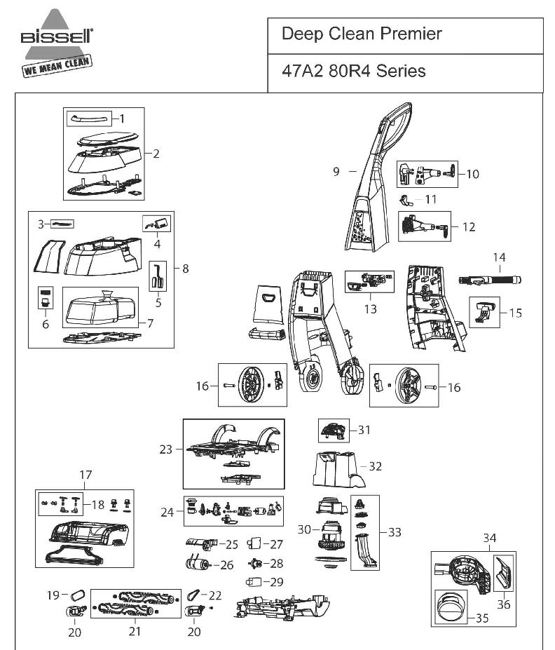 Section 1 Diagram and Parts List for 80R4SERIES  Bissell Hand Vacuum