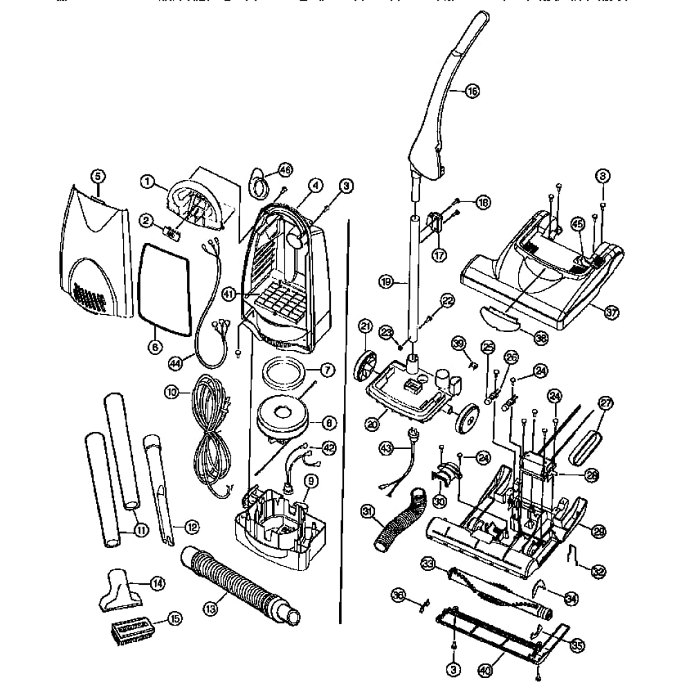 Plus Upright Vacuum Diagram and Parts List for 3550A 1995 Bissell Upright Vacuum