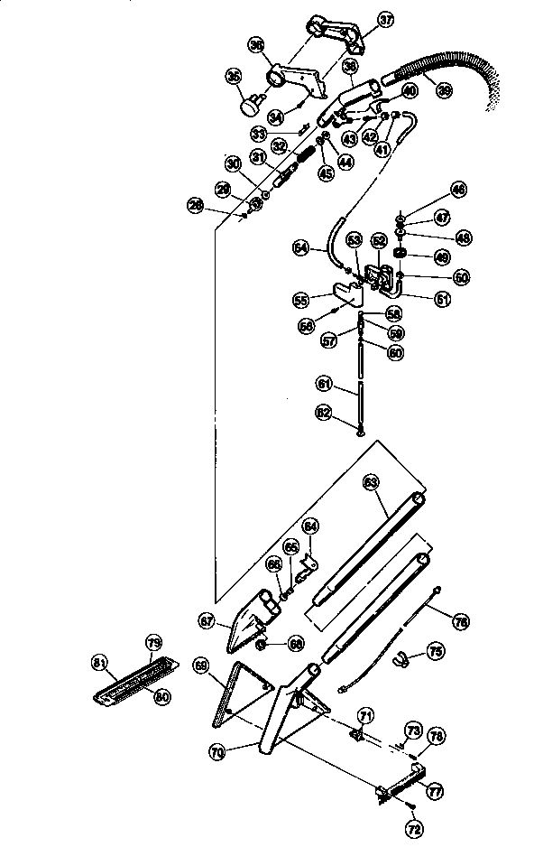 Extraction Wand Diagram and Parts List for 3550 3553 Bissell Upright Vacuum