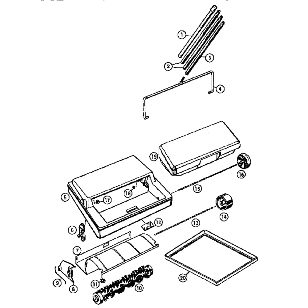 Unit Parts Diagram and Parts List for 2100 1995 Bissell Upright Vacuum
